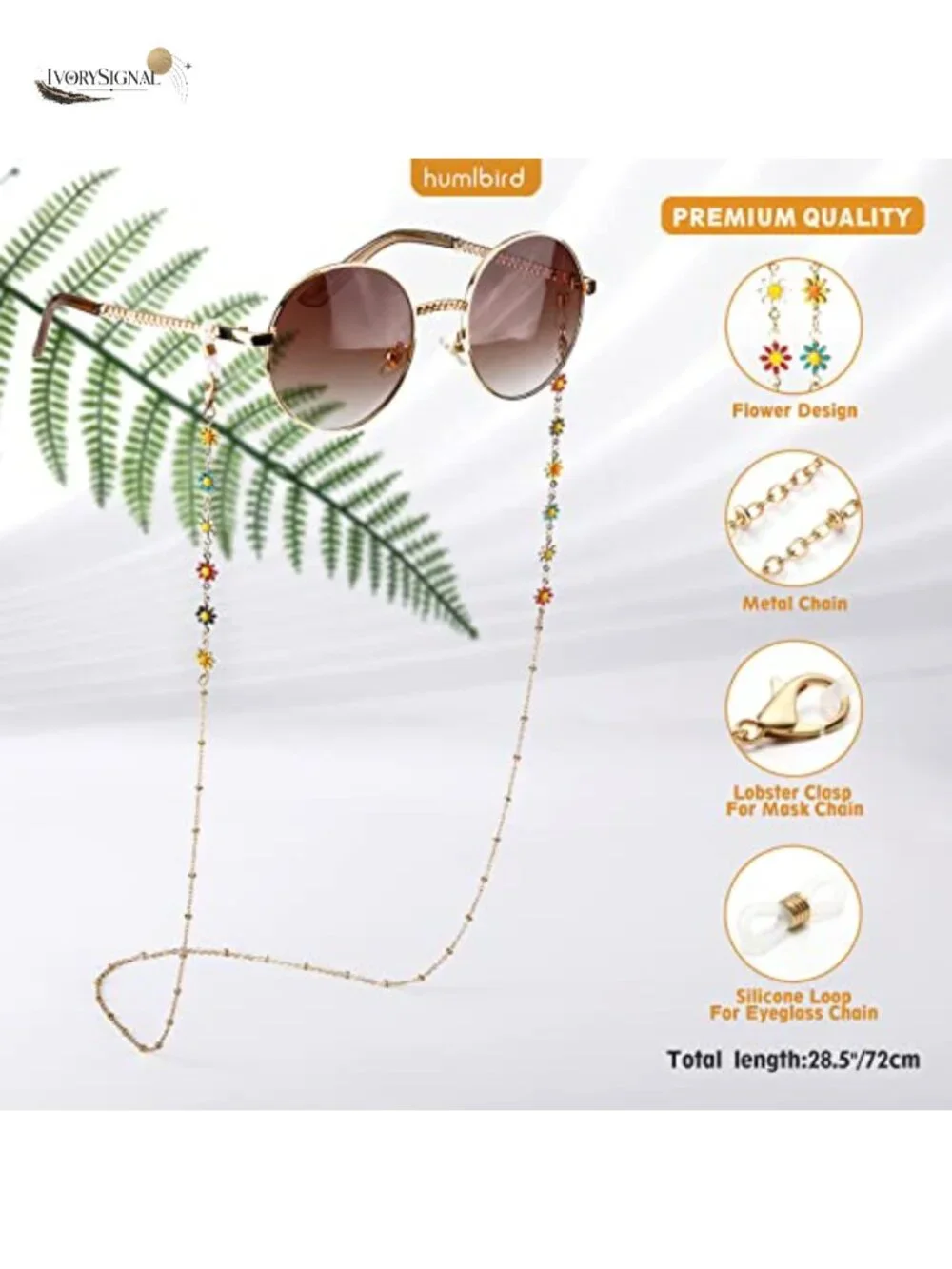 Floral Beaded Eyeglass Chain for Women - Adjustable Glasses Holder Necklace